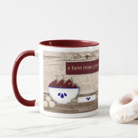 Faith Hope Love Mug Tasse (Mit Donut)