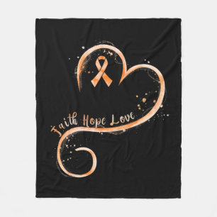 Faith Hope Love Orange Ribbon Leukemia Awareness  Fleecedecke