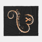 Faith Hope Love Orange Ribbon Leukemia Awareness Fleecedecke (Vorderseite (Horizontal))