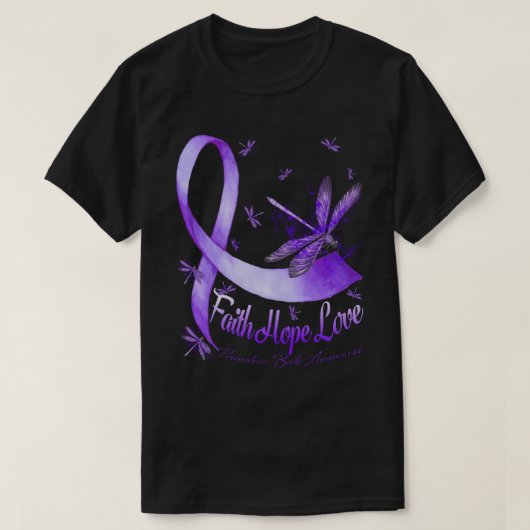 Faith Hope Love Premature Birth Awareness Dragonfl T-Shirt (Design vorne)