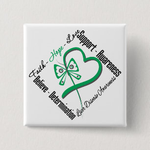 Faith Hope Love Schmetterling - Lebererkrankung Button