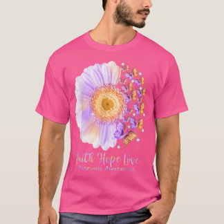 Faith Hope Love Sunflower Butterfly Psoriasis Awar T-Shirt