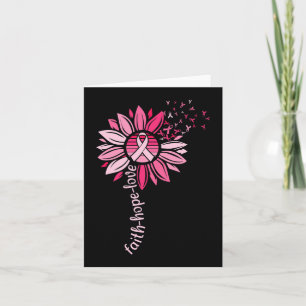 Faith Hope Sunflower Pink Brustkrebs Bewusstsein Karte