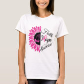 Faith Hope Survivor Brustkrebs Bewusstsein T-Shirt (Vorderseite)