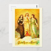 Faith Hope Wohltätigkeit Vintage Kunst Postkarte (Vorne/Hinten)