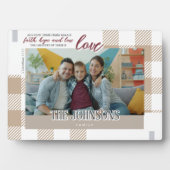 Faith HopeLove Modern Beige Family Photo Scripture Fotoplatte (Vorderseite)