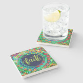 Faith Hübsch Colorful Inspiration Fun Drink Steinuntersetzer (Seitenansicht)