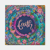 Faith Hübsch Fun Blue Floral Inspirivity Magnet (Vorne)