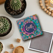 Faith Hübsch Fun Blue Floral Inspirivity Magnet