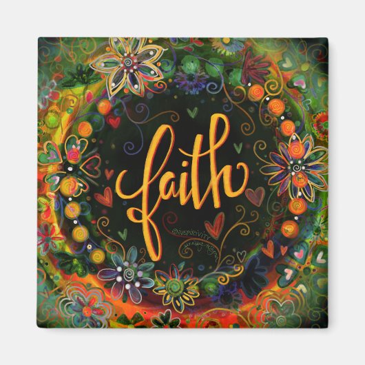 Faith Hübsch Fun Floral Moderne Inspirivity Magnet (Vorne)