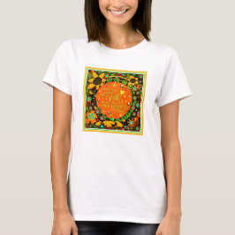 Faith Hübsch Orange Yellow Floral Bumblebee Irland T-Shirt