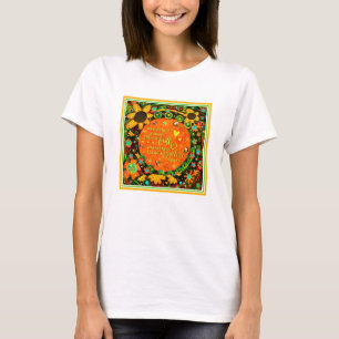 Faith Hübsch Orange Yellow Floral Bumblebee Irland T-Shirt