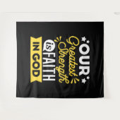 Faith in God – Our Greatest Strength Quote Wandteppich (Vorderseite (Horizontal))