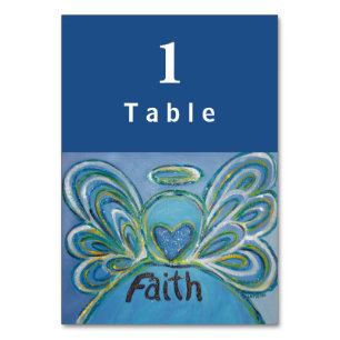 Faith Inspiration Word Engel Custom Table Cards Tischnummer