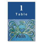 Faith Inspiration Word Engel Custom Table Cards Tischnummer (Rückseite)