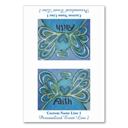 Faith Inspiration Word Engel Table Zent Card Tischnummer (Vorderseite)