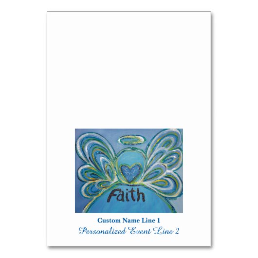 Faith Inspiration Word Engel Table Zent Cards Tischnummer (Vorderseite)