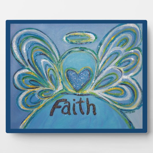 Faith Inspirational Angel Painting Gedicht Plaque Fotoplatte (Vorderseite)