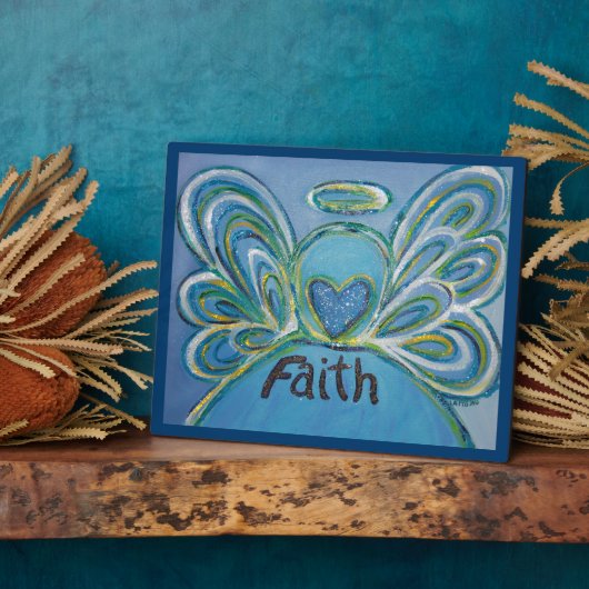 Faith Inspirational Angel Painting Gedicht Plaque Fotoplatte (Seite)