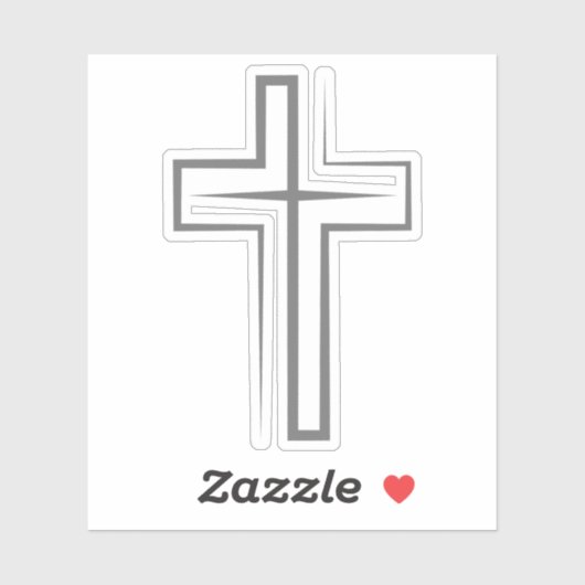 Faith-Inspiriert Gray Cross Symbol Aufkleber (Blatt)