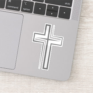 Faith-Inspiriert Gray Cross Symbol Aufkleber