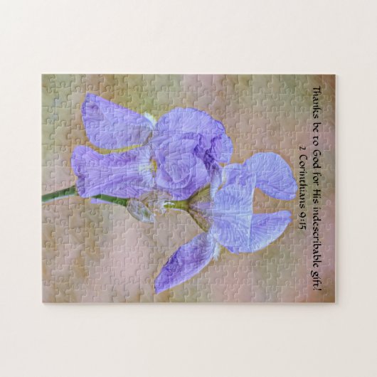 Faith Iris Blue Blume Bible Verse Puzzle (Horizontal)