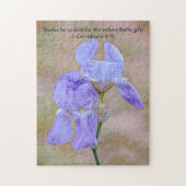 Faith Iris Blue Blume Bible Verse Puzzle (Vertikal)