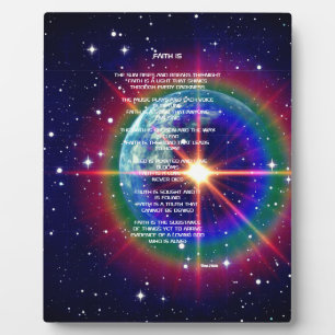 'Faith is' Gedicht Tabletop Plaque Fotoplatte