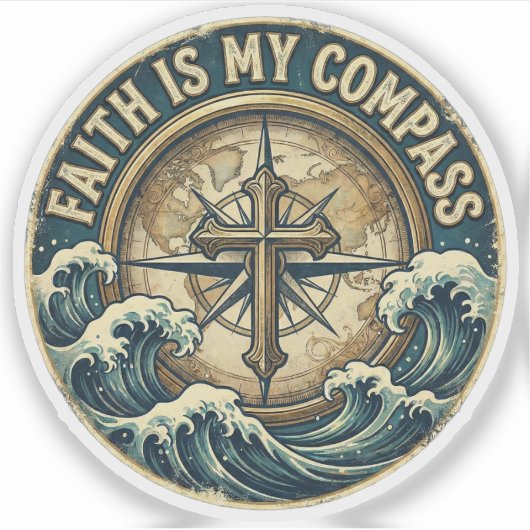 Faith is my Compass Aufkleber (Vorderseite)