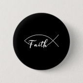 Faith Jesus Ichthus Fish Christlich Button (Vorderseite)