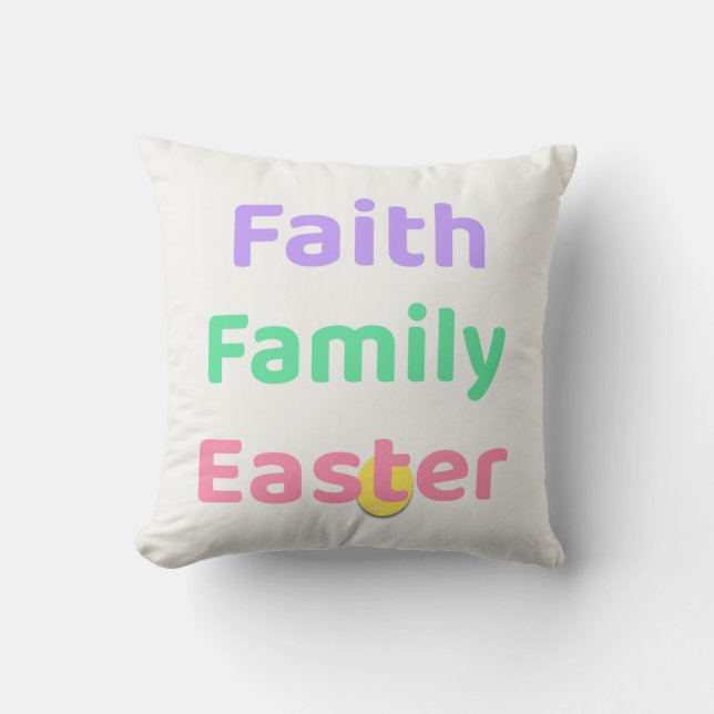 Faith & Joy Easter Pillow – Faith Family Easter Kissen (Vorderseite)