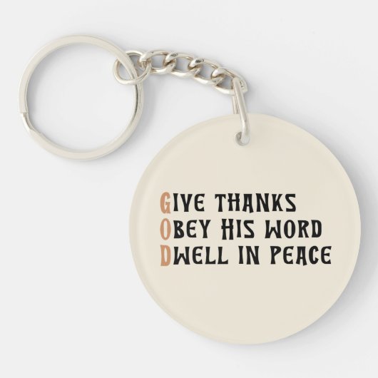 Faith Keychain – GOD & AMEN Thanksgiving Gift Schlüsselanhänger (Vorderseite)