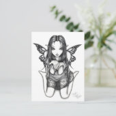 "Faith" Kneeling Butterfly Fairy Art Postcard Postkarte (Stehend Vorderseite)