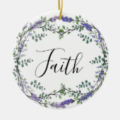 Faith Lavender Eucalyptus violette Blumen boho Keramik Ornament (Vorne)