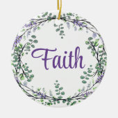 Faith Lavender Eucalyptus violette Blumen Grünpfla Keramik Ornament (Vorne)