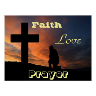 Faith Liebe Cross Gebet Christentum Frieden Schick Poster