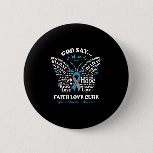 Faith Liebe Cure Butterfly T1d Typ 1 Diabetes Awar Button