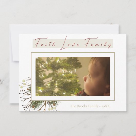 Faith Liebe Family Religious Ein Foto Weihnachten (Vorderseite)