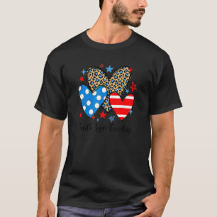 Faith Liebe Freedom Patriotic Hearts 4. Juli T-Shirt