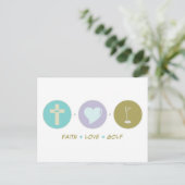 Faith Liebe Golf Postkarte (Stehend Vorderseite)