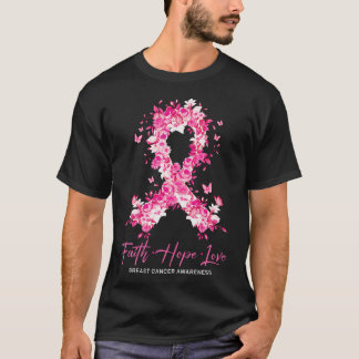 Faith Liebe Hoffnung Brustkrebs Aufklärung Bläsche T-Shirt