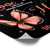 Faith Liebe Hope Butterfly Uterine Cancer Awarenes Poster (Ecke)
