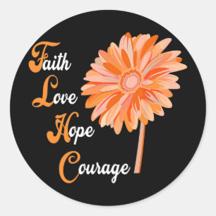 Faith Liebe Hope Courage Aml Leukemia Awareness 1 Runder Aufkleber