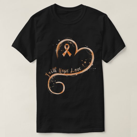 Faith Liebe Hope Courage Aml Leukemia Awareness T-Shirt (Design vorne)