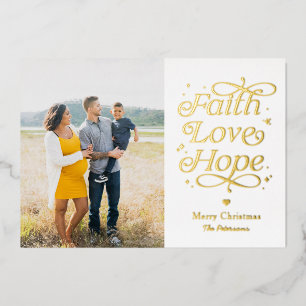 Faith Liebe Hope Foil Weihnachtskarte Weihnachtska Folien Feiertagskarte