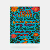 Faith Lights My Path Christian Art - Inspirationa Acrylschild (Vorderseite)