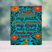 Faith Lights My Path Christian Art - Inspirationa Acrylschild (Neutral)