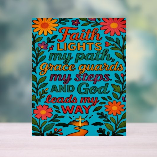 Faith Lights My Path Christian Art - Inspirationa Acrylschild (Neutral)