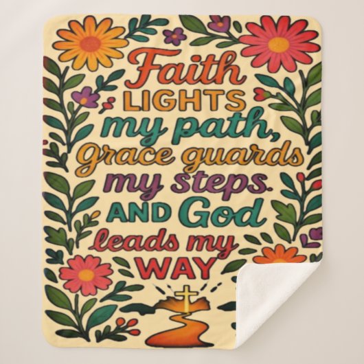  Faith Lights My Path Christian Art - Inspirationa Sherpadecke (Vorderseite)