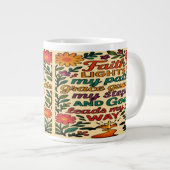 Faith Lights My Path Christian Art - Inspirational Jumbo-Tasse (Vorderseite Rechts)